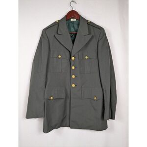 Vintage US Army Military Coat Jacket Mens 38L Green Class A Dress Uniform 2924